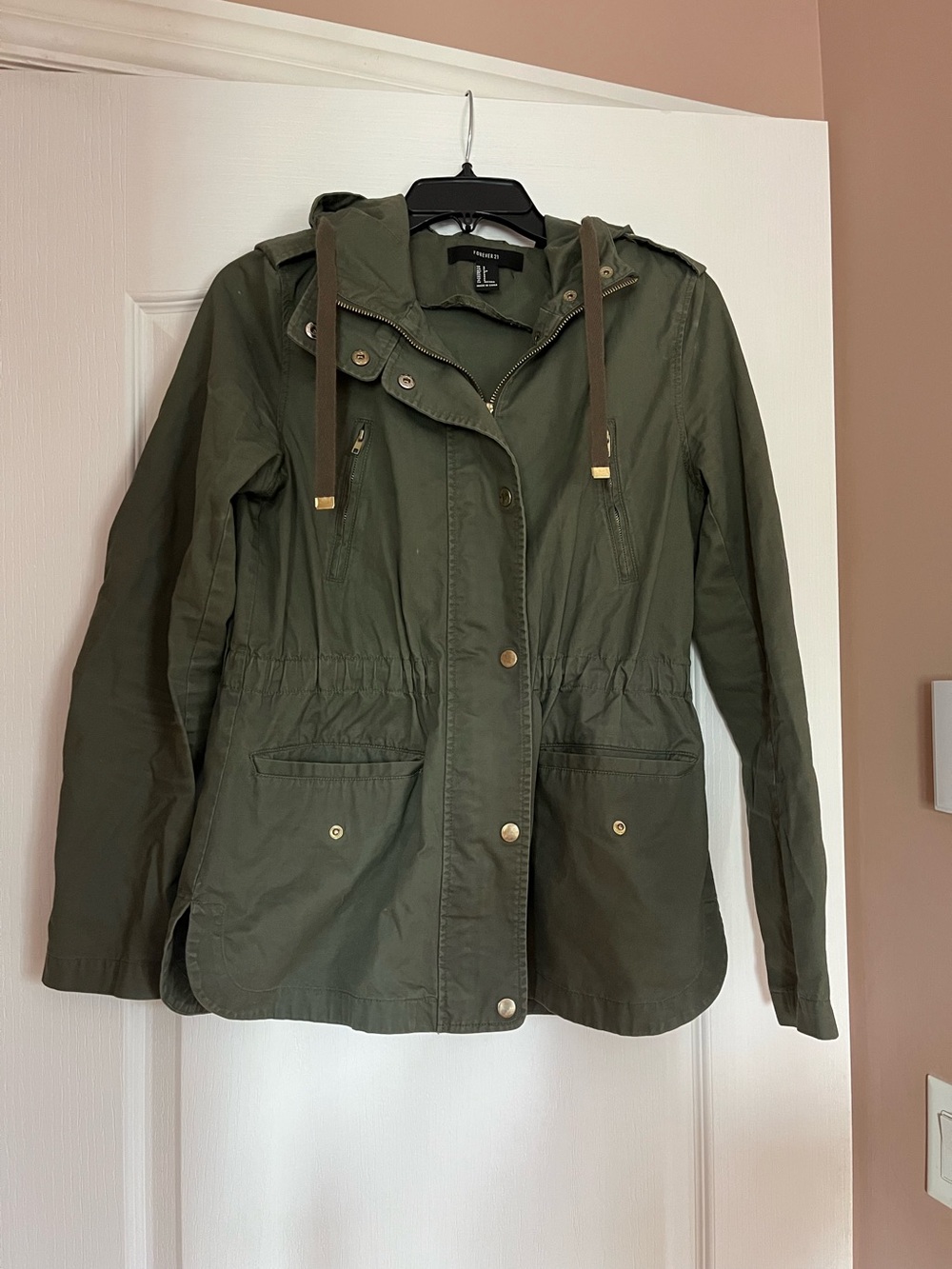 H&M Olive Green Utility Jacket with Hood